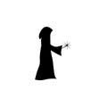 magician silhouette. Element of fairy-tale heroes illustration. Premium quality graphic design icon. Signs and symbols collection