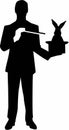 Magician Silhouette vector Royalty Free Stock Photo