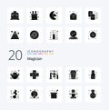 20 Magician Solid Glyph icon Pack like chemistry halloween burning ghost coffin