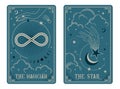 The Magician and The Star tarot card illustration fortune telling