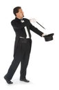 Magician on White Background Royalty Free Stock Photo