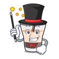 Magician white russian mascot cartoon