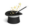 Magicians hat star stars magic wand Royalty Free Stock Photo