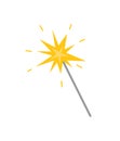 Magicion Stick with Star, Flat Icon Isolated