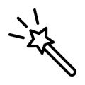 Magicstick vector thin line icon