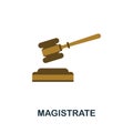 Magistrate icon. Flat sign element from law collection. Creative Magistrate icon for web design, templates, infographics
