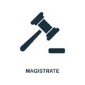 Magistrate icon. Monochrome style design from business icon collection. UI. Pixel perfect simple pictogram magistrate icon. Web de