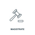 Magistrate icon. Outline style thin design from business icons collection. Pixel perfect simple pictogram magistrate