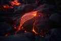 Magma lava cracked glow, embers. AI generated