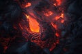 Magma lava cracked glow, embers. AI generated