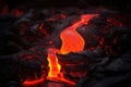 Magma lava cracked glow, embers. AI generated