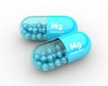 Magnesium capsule with granules lying on table