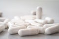 Magnesium citrate white capsules close up Royalty Free Stock Photo