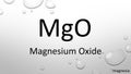 Magnesium oxide chemical formula on waterdrop background