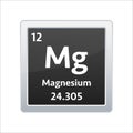 Magnesium symbol. Chemical element of the periodic table. Vector stock illustration.