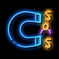 magnet attracts money neon glow icon illustration Royalty Free Stock Photo