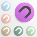 magnet badge color set. Simple glyph, flat vector of web icons for ui and ux, website or mobile application