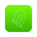 Magnet draws to itself different people icon green vector