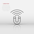 Magnet icon in flat style. Attract vector illustration on white isolated background. Electromagnetic business concept Royalty Free Stock Photo