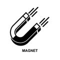 Magnet icon. magnetization isolated on background