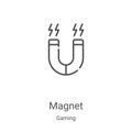 magnet icon vector from gaming collection. Thin line magnet outline icon vector illustration. Linear symbol for use on web and Royalty Free Stock Photo