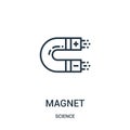 magnet icon vector from science collection. Thin line magnet outline icon vector illustration. Linear symbol for use on web and