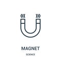 magnet icon vector from science collection. Thin line magnet outline icon vector illustration. Linear symbol Royalty Free Stock Photo