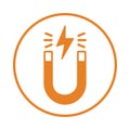 Magnet, magnetic icon. Orange color vector EPS Royalty Free Stock Photo