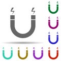 Magnet in multi color style icon. Simple glyph, flat vector of energy icons for ui and ux, website or mobile application Royalty Free Stock Photo