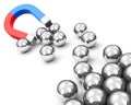 Magnet and spheres Royalty Free Stock Photo