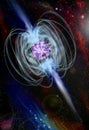 Magnetar neutron star with high magnetic field Royalty Free Stock Photo