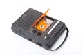 Magnetic audio tape cassette recorder Royalty Free Stock Photo