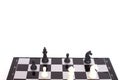 Magnetic chessboard with figures on a white background