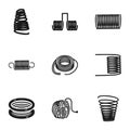 Magnetic coil icon set, simple style Royalty Free Stock Photo