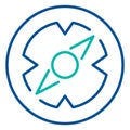 Magnetic Compass Business Process Stroke Icon