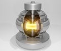 a magnetic confinement reactor type with a model of a fusion power reactor in a cross-section