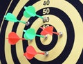 Magnetic darts board, close up picture