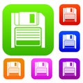 Magnetic diskette set collection Royalty Free Stock Photo