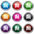 Magnetic diskette set 9 collection Royalty Free Stock Photo