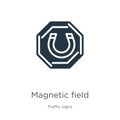 Magnetic field icon vector. Trendy flat magnetic field icon from traffic signs collection isolated on white background. Vector Royalty Free Stock Photo