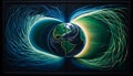 Magnetic Field Realism: A Visual Journey Through Earth\'s Magnetic Field, Made with Generative AI