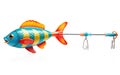 Magnetic Fish Toy Fishing Rod on White Background -Generative Ai Royalty Free Stock Photo