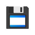 Magnetic floppy disc. Flat icon. Royalty Free Stock Photo