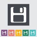 Magnetic floppy disc flat icon. Royalty Free Stock Photo