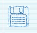 Magnetic floppy disc. sketch icon. Vector illustration. Vector illustration