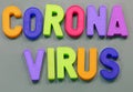 Magnetic letteres with text Corona Virus Royalty Free Stock Photo