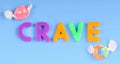 Magnetic letters spelling crave Royalty Free Stock Photo
