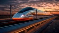 A magnetic levitation train, High-speed rail Royalty Free Stock Photo