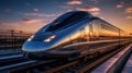 A magnetic levitation train, High-speed rail Royalty Free Stock Photo