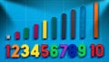 Magnetic Numbers and Wooden Colorful Pieces Royalty Free Stock Photo